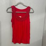 Dress Barn Red Beaded Scoop Neck Tank Top Photo 1