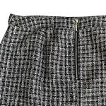 White House | Black Market Tweed Fringe Mini Skirt Womens Size 14 Navy White Plaid Photo 4