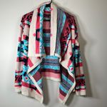 Moon Collection The Bonfire Knit Aztec Multicolor Asymmetrical Open Cardigan S Photo 1