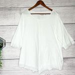 Soft Surroundings White Cotton Layered Blouse Casual Top Size Medium Photo 0