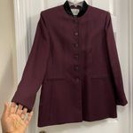 Le Suit Dark Red Black Vintage Boxy Blazer Sz 10 Houndstooth Checkered Photo 6