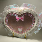 Rare HTF Japan Sanrio 2025 Hello Kitty Heart Shaped Pouch Ballet Core Zip Bag Pink Photo 0