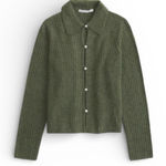 Abercrombie & Fitch  Pearl Button Collared Cardigan in green XL NWT Photo 0