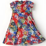 Matrushka Construction Handmade‎ Whimsical Bow Butterfly Print Blouse Dress L Red Size L Photo 2