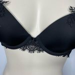 Victoria's Secret NEW Bra 34B Black Eyelash Lace Padded Lined Underwire Intimate Photo 3