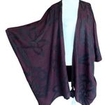 Cleobella  Burgundy Tassel Cape Cardigan Kimono Capelet One‎ Size Photo 4
