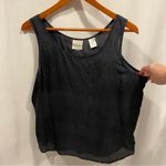Vintage 90’s black silk sleeveless Bentley blouse cami tank whimsigoth luxury Size L Photo 4