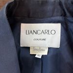 Liancarlo Couture 100% Silk Beaded Jacket and Skirt Set Deep Navy Blue, Size 10 Blue Photo 7