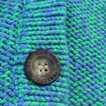 American Eagle  Chunky Knit Shawl Collar Cardigan Sweater LG Green Blue Pockets Photo 5