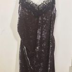 ABS Allen Schwartz Allen B. Schwartz ABS women's XS shiny velvet spaghetti strap lace sheath dress Photo 1