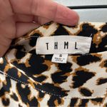 THML MIDI Skirt Size Small Leopard Print Animal Tea Tiered Soft Flowy Photo 2