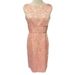 Talbots  Women's Crew Neck A Line Floral Printed Pink Bow Lined Mini Dress Size 4 Photo 1