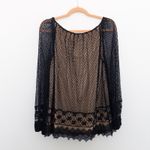 Max edition Womens Top Size M Black Nude Lace Sheer Whimsigoth Witchy Romantic Photo 4