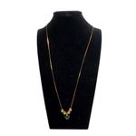 Dainty Green Heart Charm Gold Tone Necklace 12" Vtg Minimalist Photo 2