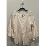 LC Lauren Conrad  Cream Pinko Eyelet Bell 3/4 Sleeve Photo 3