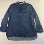 Soft Surroundings Soft Surroundings Shirt Womens Medium Tencel Lyocell Tunic Long Sleeve Pockets Photo 0