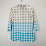 Ming Wang Gingham Ruffle Collar Top Blouse Relaxed Cotton Blue Popover XXS NWT Photo 8