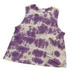 Abound  Purple and White Tie Dye Ribbed Muscle Tank Top Large Photo 8
