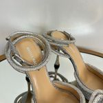 MACH & MACH Double Crystal Bow Pointed Toe 100mm Pump in Glitter Size EU 39/US 9 Silver Photo 5