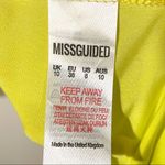 Missguided Misguided Size 6 Yellow Exposed Front Lace Up Long Sleeve Bodycon Dress Photo 3