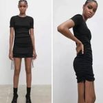 ZARA  Ribbed Bodycon Mini Dress Gray Short Sleeve Medium Photo 1