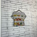 ZARA  Collection Floral Graphic Tee Women’s Small Gray Short Sleeve Top Portugal Photo 1