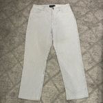 Ankle cropped white with navy blue pinstripe soft and lightweight jean high rise Size 8 Photo 4