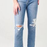 AGOLDE Wilder High Rise Straight Leg Blue Denim Distressed Ripped Jeans Size 26 Photo 0
