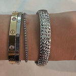 Sterling Silver 925 Diamond Cut Solid Bracelet Bangle 40g Photo 0