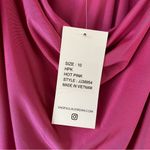 Julia Jordan  Cowl Neck Belted Satin Maxi Dress Hot Pink‎ 10 Photo 4