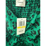 Suboo Leopard Lights Gathered Split Midi Dress Green Size Medium Photo 12