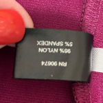 Boston Proper  Sleeveless Collared Midi Shirt Dress M Magenta Gold Button Belted Photo 7