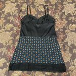 Vintage Kayser Nylon Lace Camisole size 36 Black Flower Geo Print 80s Size M Photo 4