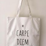 ‘Carpe Diem’ Fabric Tote Bag White Photo 0