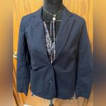 Eileen Fisher  Organic Cotton Poplin Shaped Blazer in Navy size XS Photo 2