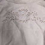 Vtg Y2K Charter Club Beige 100% Linen Embellished Button Up Shirt Jacket 2X Tan Photo 2