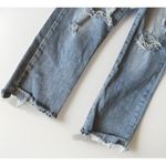 Risen Jeans Size 5 27 Blue Low Rise Raw Hem Ankle Straight Denim Pants Photo 5