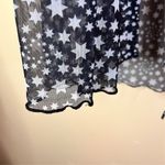 Free People Marne Women's Black Star Print Sheer Mesh Tie Front Boho Coquette Photo 5
