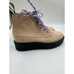 Last Rocky Cream Nubuck Leather Lug Sole Boots Purple Laces Women's Size Us 7 Photo 9