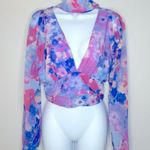 ZARA  Floral Draped Top Size L NWT Photo 1