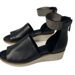 LOGO By Lori Goldstein Logo Lori Goldstein Saffy Leather Ankle Strap Sandals Black Sz 7.5 (37.5) Photo 1
