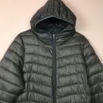 Harvey & Jones Women's Olive Green Nylon Long Line Hooded Puffer Coat Size XXL Photo 1