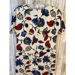 Grace Elements Linen Blend Red White Blue Floral Shift Dress - Size Small NWT Photo 6