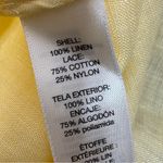 Chico's Chico’s Linen Lace Shoulder Button Up Tunic Shirt Butter Yellow Small Photo 9