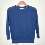 Vince Sheer Textured Knit 3/4 Sleeve Pullover Sweater in French Blue Size S Photo 10