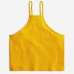 J.Crew Yellow Vintage rib cropped halter tank Top Size Medium Photo 1