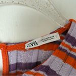 ZARA  Purple Orange Stripe Cut Out Midi Dress S Photo 5