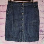 J.Crew  Y2K 2006 DARK WASH BUTTON FRONT DENIM SKIRT 2 Photo 0