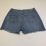 Levi's Med Wash High Rise Raw Hem Mom Perfectly Slimming 512 Denim Short 10β # Photo 2