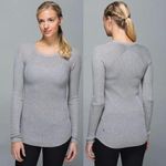 Lululemon Cabin Yogi Long Sleeve Heather Gray Pullover Ribbed Knit Sweater Top Photo 0